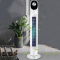 WKZBQVTHJGS Mobiles Klimagerät, Schwarz, Ultra Leiser Bladeless Tower Fan, 3 Geschwindigkeiten 80° Oszillation