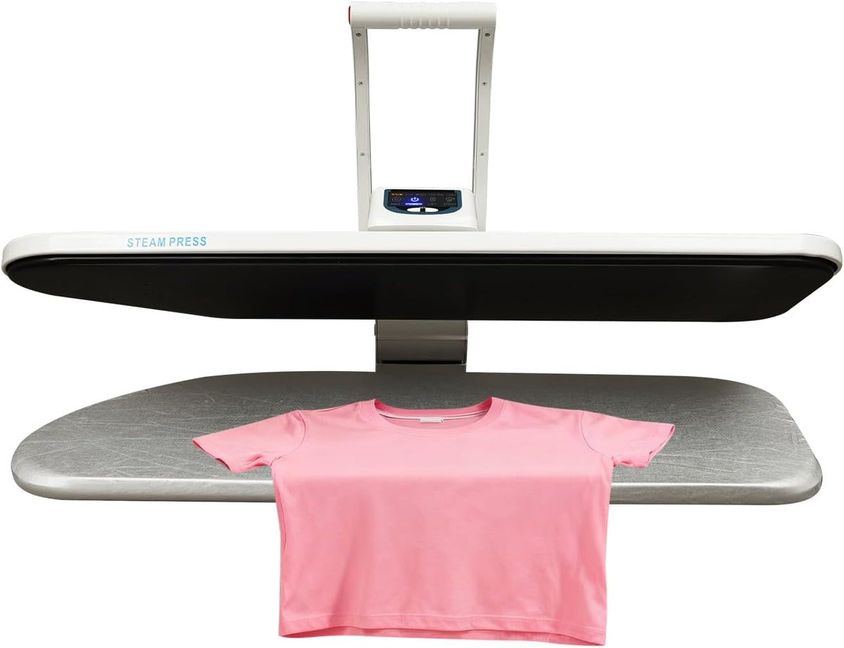 ZHDPYHDD Bügelpressen, 36 Zoll, 1600 W, Weiß, Dampfbügelpresse Bügelmaschine, Hemden Bügelautomat mit 120 g/min Dampf
