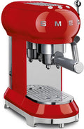 Smeg Espressokocher, 1350 W, 1 l, Rot, ECF01RDEU Manual Espresso -Maschine, Cappuccino -System, Thermoblock, Wassertank