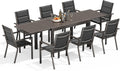 Gartenmöbel-Set Devoko, 260 cm, Braun, Gartenmöbel Set 8 Personen, 8+1 Aluminium Tisch und Stühle Set Balkonmöbel