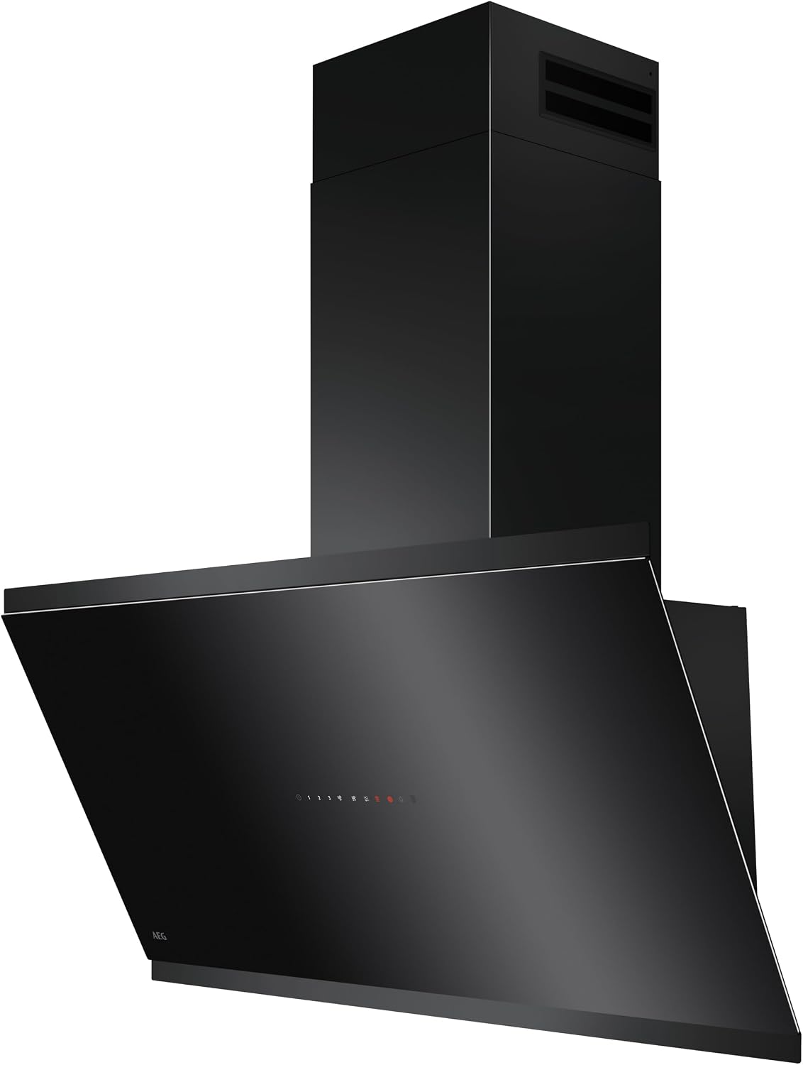 AEG Dunstabzugshaube, 760 m, 67 dB, 90 cm, Schwarz, Serie 7000 mit SilenceTech, kopffreie Wandhaube mit Glas, Ab- und Umluft