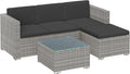 SONGMICS Sofa, Grau, Gartenmöbel-Set, Balkonmöbel aus PE-Polyrattan, Terrassenmöbel, Outdoor, handgeflochtenes Rattan