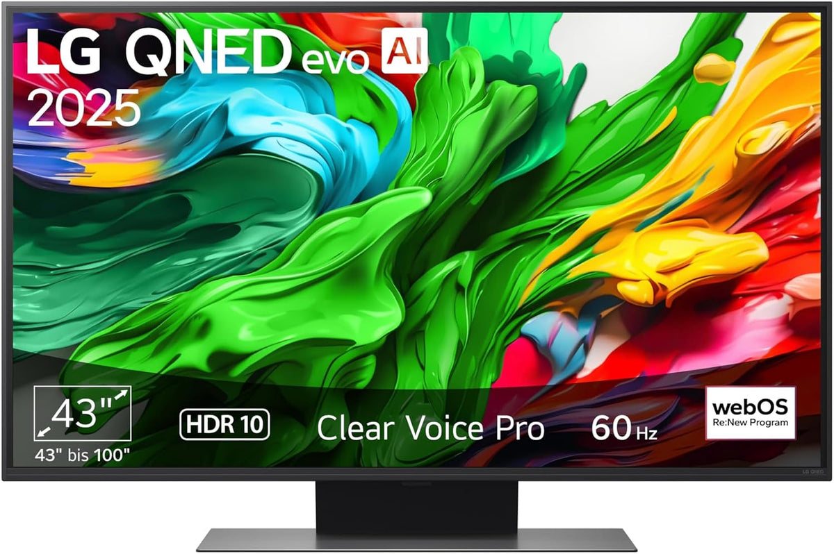 LG Fernseher, 43 Zoll, 109 cm, Schwarz, 43QNED86A6C TV 4K QNED evo AI TV (α7 Gen8 4K AI, webOS 25, 60Hz) [Modelljahr 2025]