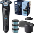 PHILIPS Elektrorasierer, Schwarz, Shaver Series 7000 - Elektrischer Nass- und Trockenrasierer, Reinigungsstation