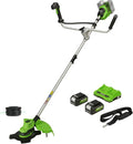 Greenworks Rasentrimmer, 38 cm, 25 cm, 2 mm, 48 V, Grün/Schwarz/Silber, GD24X2BCBK4x Akku Freischneider mit bürstenlosem Motor
