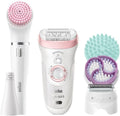 Braun Elektrorasierer, Braun/rosa, Silk-épil Beauty-Set 9 Deluxe 7-in-1 Epilierer Damen /, Facespa Gesichtshaarentferner