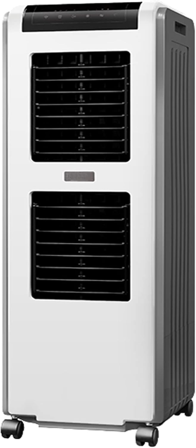 Gewerbliche Mobiles Klimagerät, 104 cm, 30 L, 35m, Weiß, Klimaanlage Ventilator, Verdunstungswasserkühler mit Wassertank