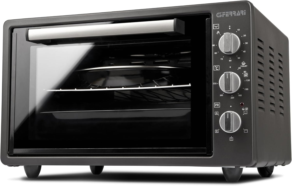 G3 Backofen, 1500 W, 37 L, Schwarz/Silber, Ferrari G10147 Rostò Titanium 37, Umluft-Elektro, bis 300 °C, 5 Garprogramme