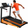JAGJOG Bett, 136 kg, Schwarz/Orange, Laufband mit 1-14 km/h Geschwindigkeit für Flexibles, 15% Auto-Steigung, 3-PS-Motor