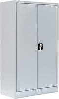 Lüllmann Aufbewahrungsschränke, 120x80x38 cm, grau, Flügeltürenschrank Metallschrank abschließbar