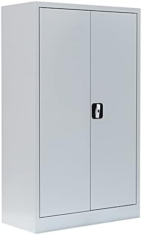 Lüllmann Aufbewahrungsschränke, 120x80x38 cm, grau, Flügeltürenschrank Metallschrank abschließbar