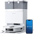 ECOVACS Saugroboter, weiß/grau, DEEBOT T30C Pro Omni mit Wischfunktion, 12800Pa Saugkraft, Auto-Entleerung, Heißlufttrocknung