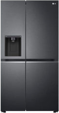 LG Side-by-Side-Kühlschrank, 635 L, Mattschwarz, GSLV71MCLE, Klasse E, Eis-, Crushed Ice- Wasserspender, Total No-Frost