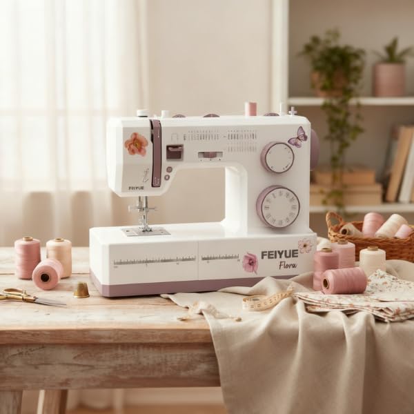 FEIYUE Elektronisch gesteuerte Nähmaschinen, 38×16×28 cm, 6,4 kg, 100 W, Rosa