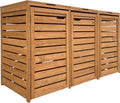 AXI Mülltonnenbox, 720 L, Braun, Lex Holz, Mülltonnenverkleidung mit Deckel für 3 Tonnen - 240-, Müllbox/Aufbewahrungsbox für Mülltonnen