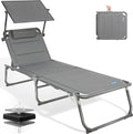 Homecall Liegen, 200x70 cm, 180 kg, Mehrfarbig, Sonnenliege Klappbar mit Dach, Kopfstütze