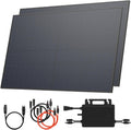 Solarway Netzgebundene Systeme, 800 W, 500 W, Schwarz, Balkonkraftwerk mit 1000Wp Solarmodulen, Komplettset mit Hoymiles HMS- -2T Wechselrichter