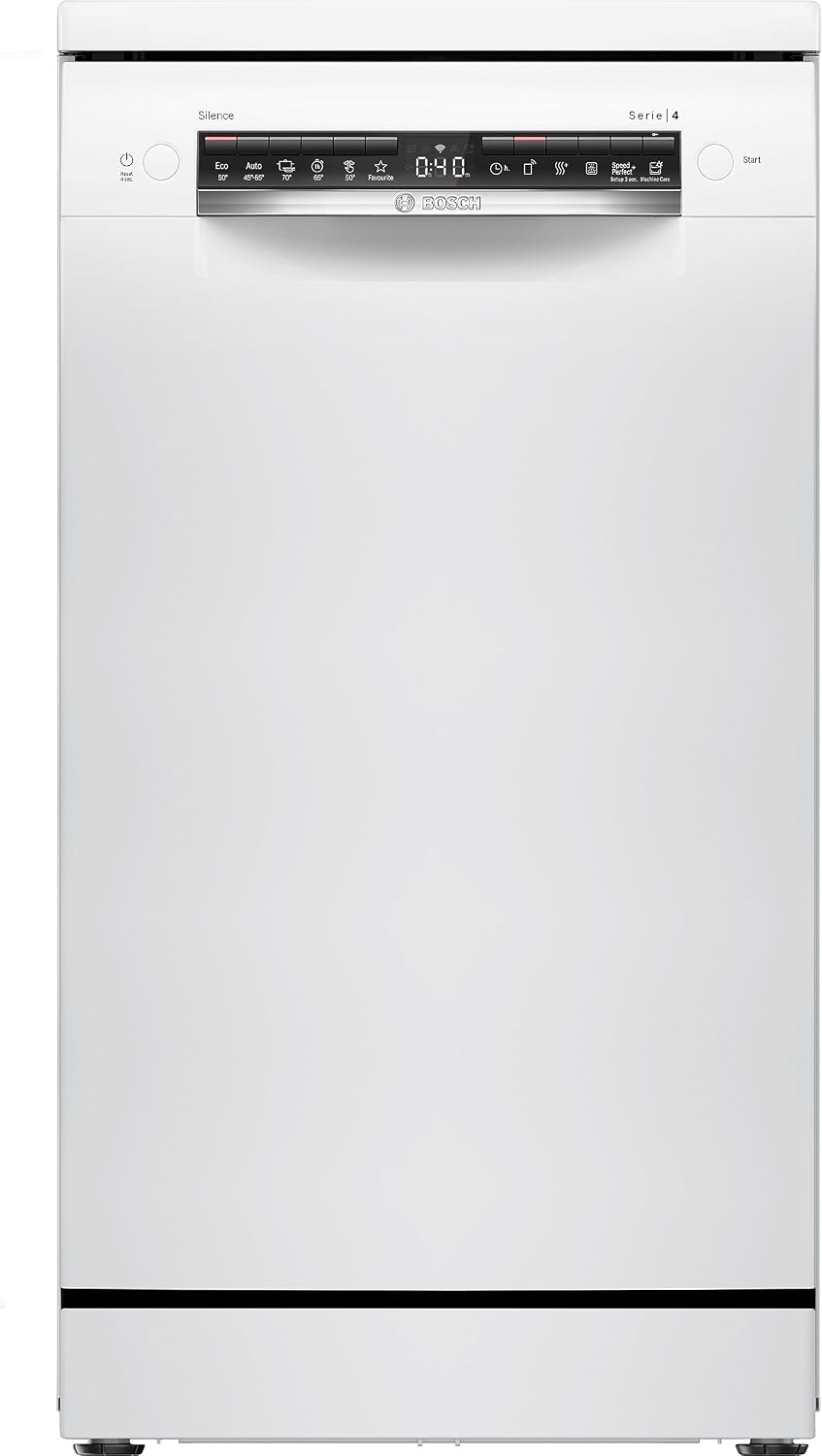 Bosch Geschirrspüler, 45 cm, Weiß, SPS4HKW49E Serie 4 freistehend, Vario Flex Korbsystem, AquaStop, Extra Trocknen