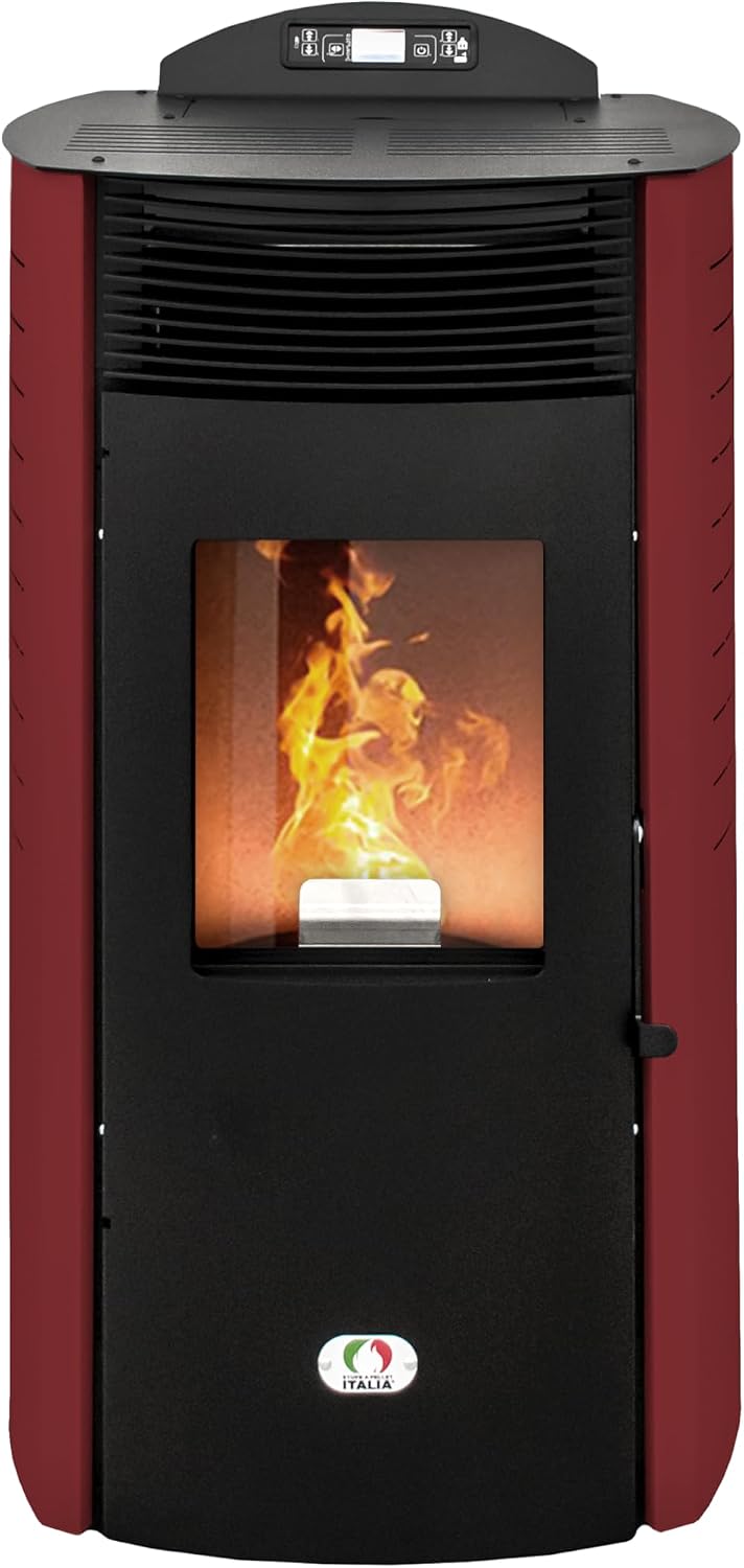 STUFE A PELLET ITALIA Öfen, 15 KW, Schwarz, Siberia Aria New Kanalisiert WiFi
