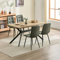 ANVOFONG Essgruppe, 140 x 80 x 76 cm, Beige/Grün/Schwarz, Esstisch und Stühle (4 grüne Stühle), rechteckiger Massivholz-Esstisch mit technischen