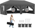 TRIUMPHKEY Pavillon, Grau, 3x6m Wasserdicht Stabil Winterfest，Pop Up Falt mit 6