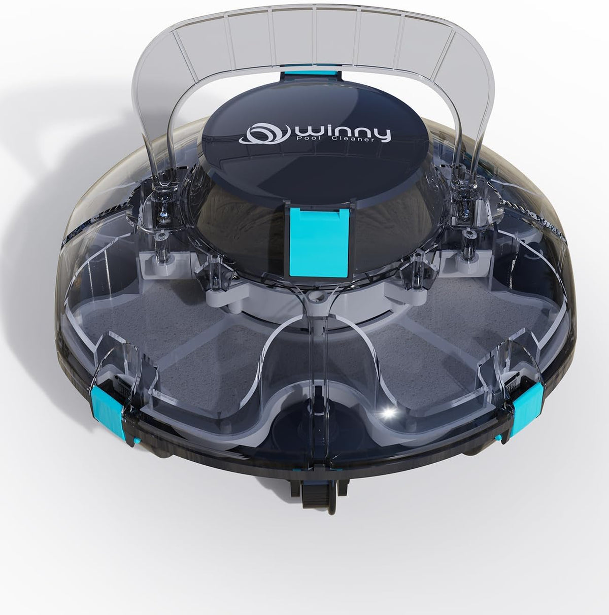 WINNY POOL CLEANER Poolroboter, 60 m, Schwarz/Transparent, 200 roboter, sauger kabellos mit Akku, 75 Min. Laufzeit