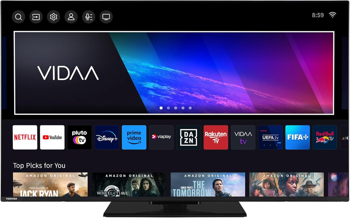 Toshiba Fernseher, 50 Zoll, Schwarz, Smart TV, 50UV3463DAW VIDAA Smart TV mit 4K UHD Auflösung