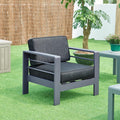 casa.pro Lounge-Stühle, 62 x 81 x 70 cm, Dunkelgrau, Gartensessel Avise Loungesessel Outdoor Sessel Balkonstuhl