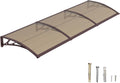 DAWNINGHOMM Pavillion, 100 × 300 cm, Braun/Transparent, Vordach für Haustür, Überdachung mit ABS-Halterungen, Vordach Regen
