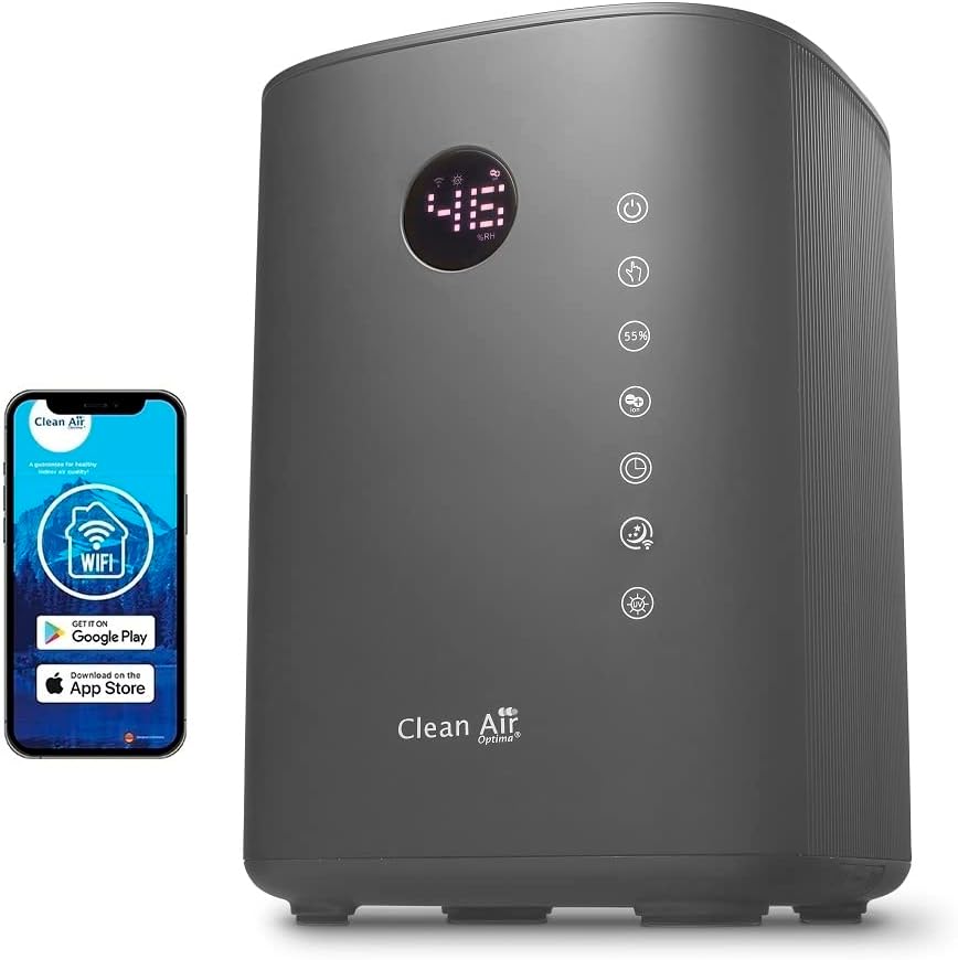 Clean Air Optima Dunstabzugshaube, 160 m, 65m, Schwarz, Luftbefeuchter mit UVC-Sterilisation