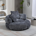 Sofa TIZZ, Grau, Sitzsack Stuhl Single mit hohem Rücken und DREI Kissen für, Komfort Lounger für Schlafzimmer Büro Indoor Outdoor