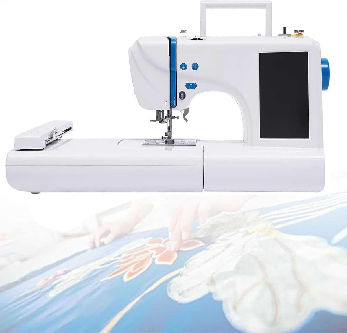 Muster & Vorlagen, Schwarz, Elektrische Stickmaschine mit 75 integrierten Designs, LCD-Touchscreen und Nähen leicht gemacht