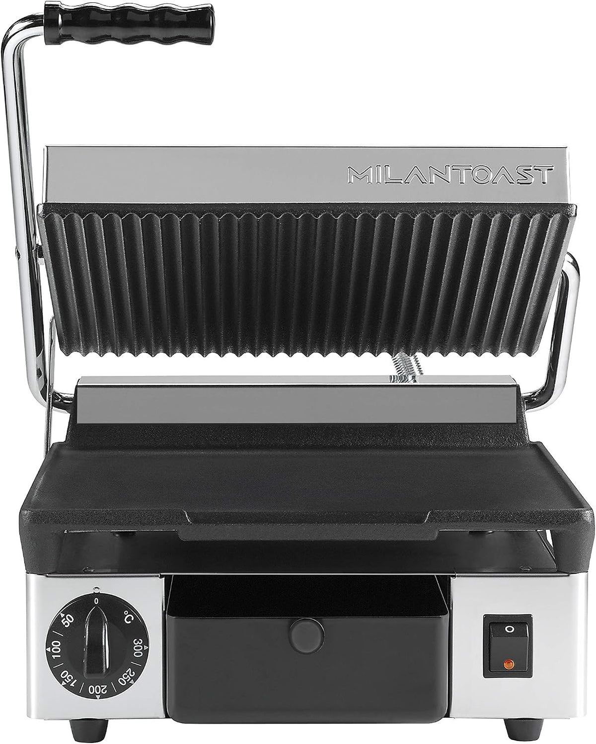 MILAN-TOAST Grillplatten, Schwarz, Contactgrill medium glad/geribd Interhal 16001
