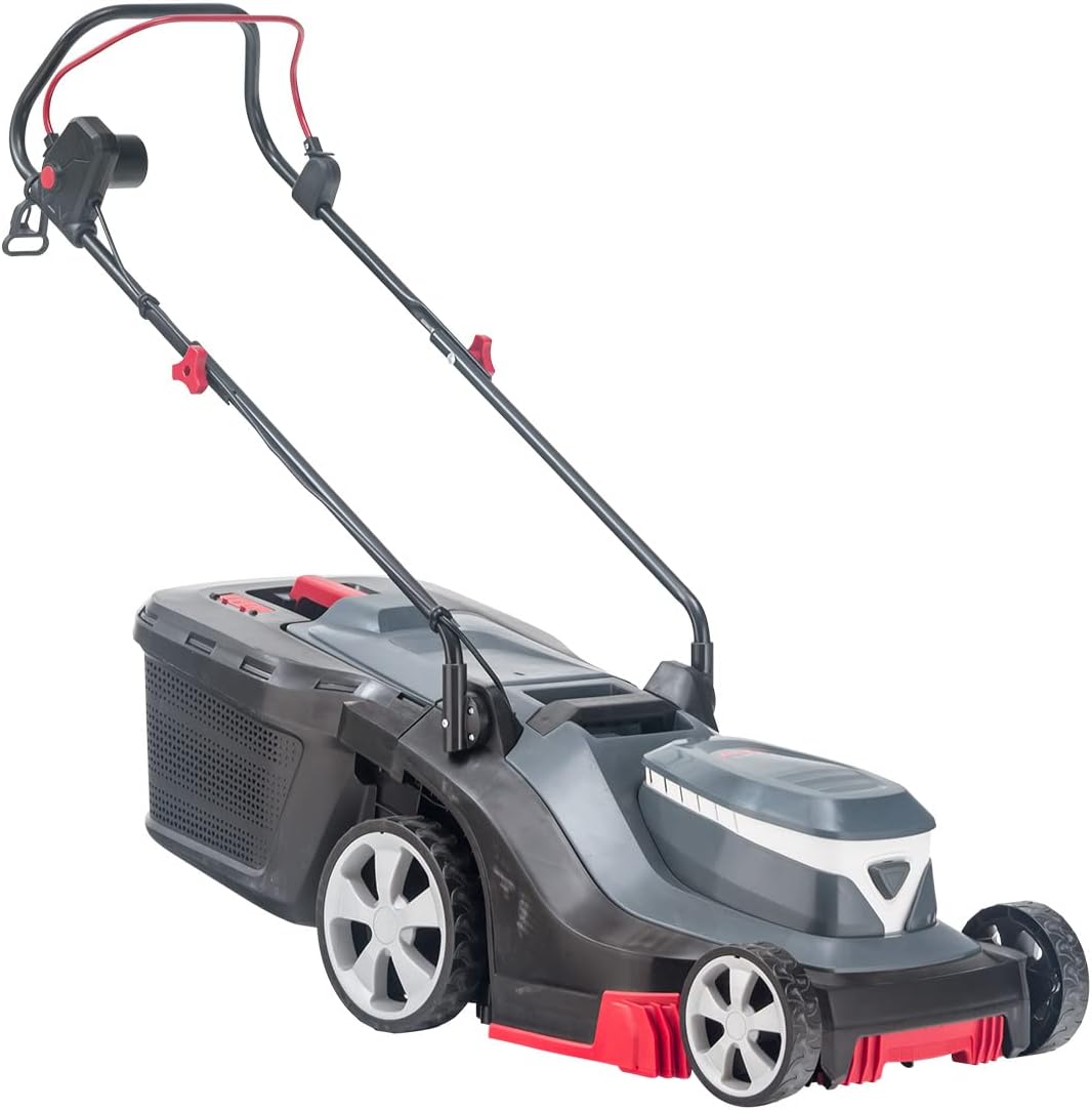 AL-KO Rasenmäher, 500 m, 38 cm, 45 L, Schwarz/grau, Elektro- 3.82 E Easy, Kunststoffgehäuse, Fangbox, geeignet für Rasenflächen bis ²