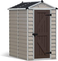 Gerätehaus Palram, 176x120x203 cm, Beige/Braun/Schwarz, Canopia by Skylight 4x6 Geräteschuppen Metall TAN