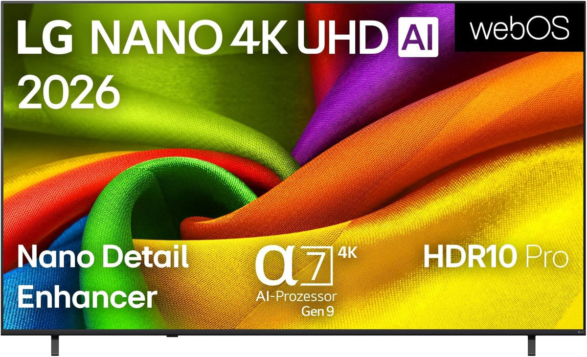 LG Fernseher, 85 Zoll, 215 cm, Schwarz, 85NU8E0B3LA TV Nano 4K UHD TV (α7 Gen9 4K AI Prozessor, webOS 26