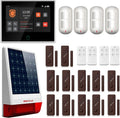 Wolf Guard Komplettsysteme, 110 dB, Weiß/Braun/Schwarz/Rot, WT4F 4G + WiFi Alarmanlage Haus 7' Touchscreen, Außensirene