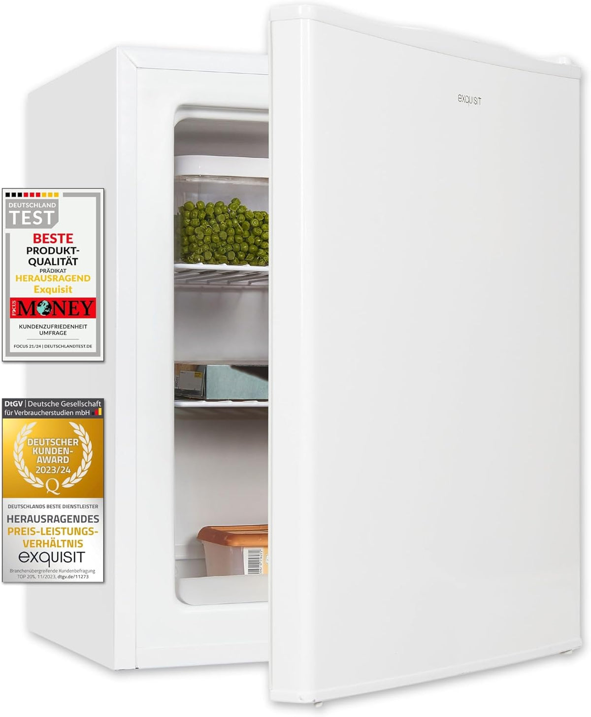 Exquisit Gefrierschrank, 42 L, Weiß, GB60-150E Mini- - Tiefkühlschrank Kle