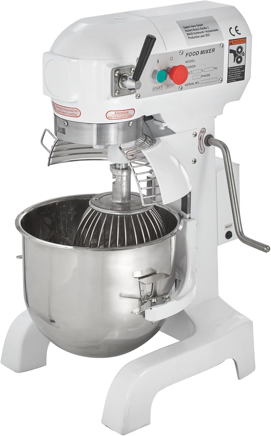 GastroHero Knet- & Rührmaschinen, 20 L, Schwarz, Planetenrührwerk I Teigknetmaschine für Gastronomie I Profi