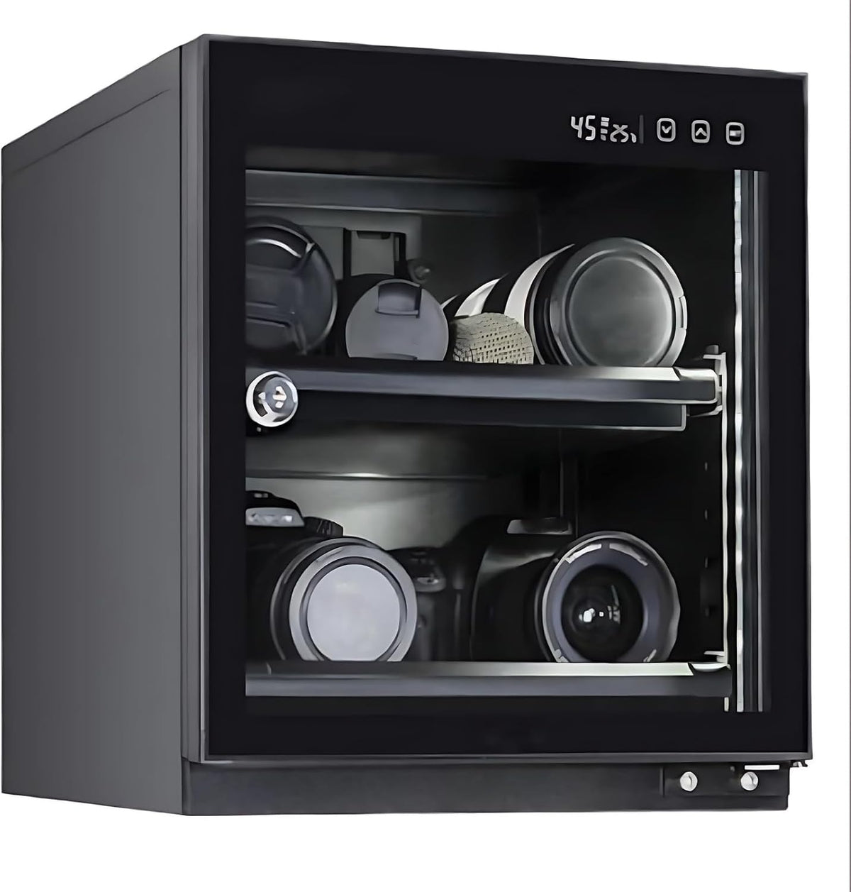 Kamera Luftentfeuchter, Weiß, Trockenschrank - Elektronische Trockenbox mit, LED-Licht, leiser zur Aufbewahrung von Objektiven und Fotoausrüstung