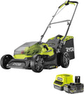 RYOBI Rasenmäher, 37 cm, 4.0 Ah, 249 m, 18 V, Grün/Schwarz, ONE+ Akku- RY18LM37A-140, Schnittbreite, inkl. 1 x Akku & Ladegerät