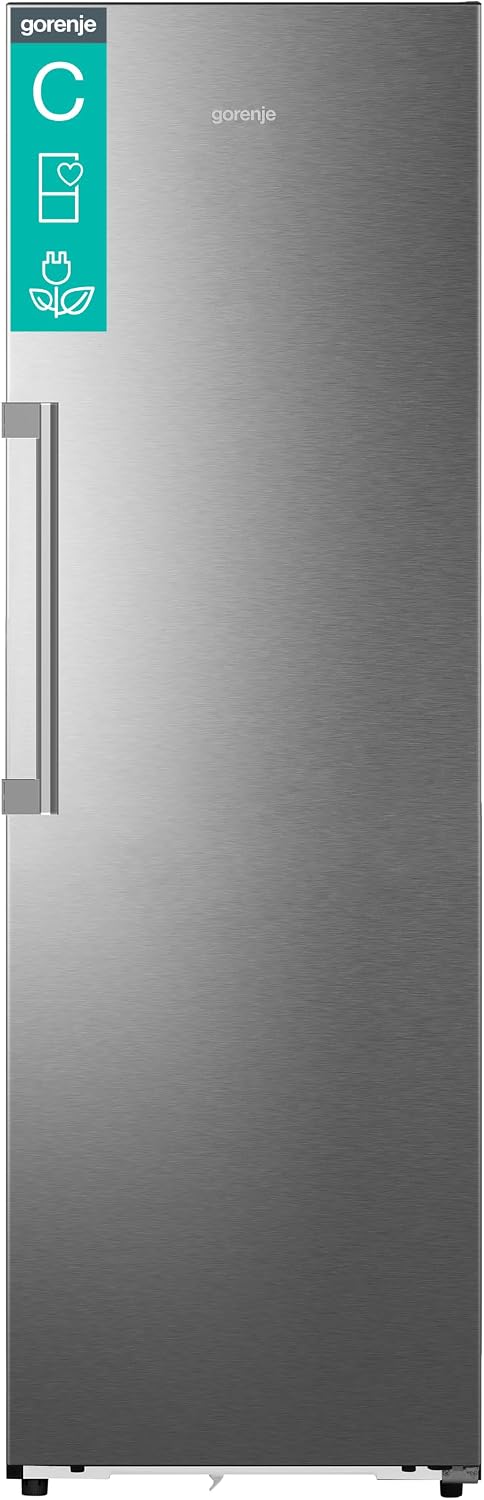 Gorenje Kühlschrank, 59,5×185,6×60 cm, 372 Liter, 185 cm, Edelstahl, RN618C6X6WF, SmartFit, Höhe, CrispZone mit Feuchteregler