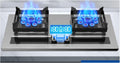 Gasherd, 5,2 KW, Schwarz, Kochfeld, Doppelherdbrenner, Gehärtetes Glas, Eingebautes Gaskochfeld, LPG/NG, Dual Fuel