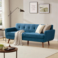 Kingfun Sofa, 196 cm, Blau, Tbfit 3-Sitzer Modernes Kleines mit Holzfüßen in, 3 Sitzer XXL Cloud Couch mit Knopfheftung für Wohnzimmer &