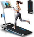 FOUSAE Laufbänder, 160 kg, Schwarz/Silber, Laufband für Zuhause, 5 in 1 Walking Pad, 12km/h Klappbar Laufband mit 9% Steigung