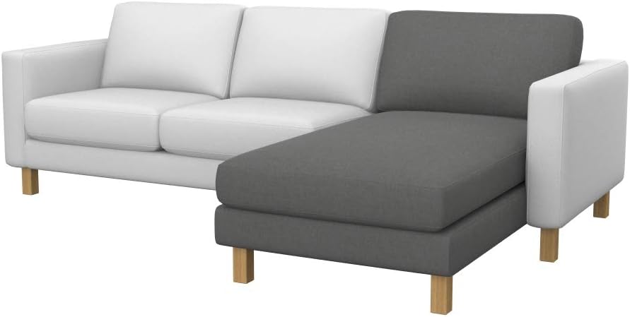 Sofa Soferia, Grau, Überzug Kompatibel Mit KARLSTAD Anbau Recamiere sitzbezug
