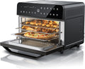 Arendo Backofen, 25 Liter, Silber, Heißluftfritteuse Edelstahl - Multifunktionsofen - mini -, Dörrblech, Ofenrost