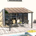 UDPATIO Pavillon, 6 mm, Schwarz/Champagner, Terrassenüberdachung Borneo 3x3 m mit Doppelstegplatten aus, Terrasse