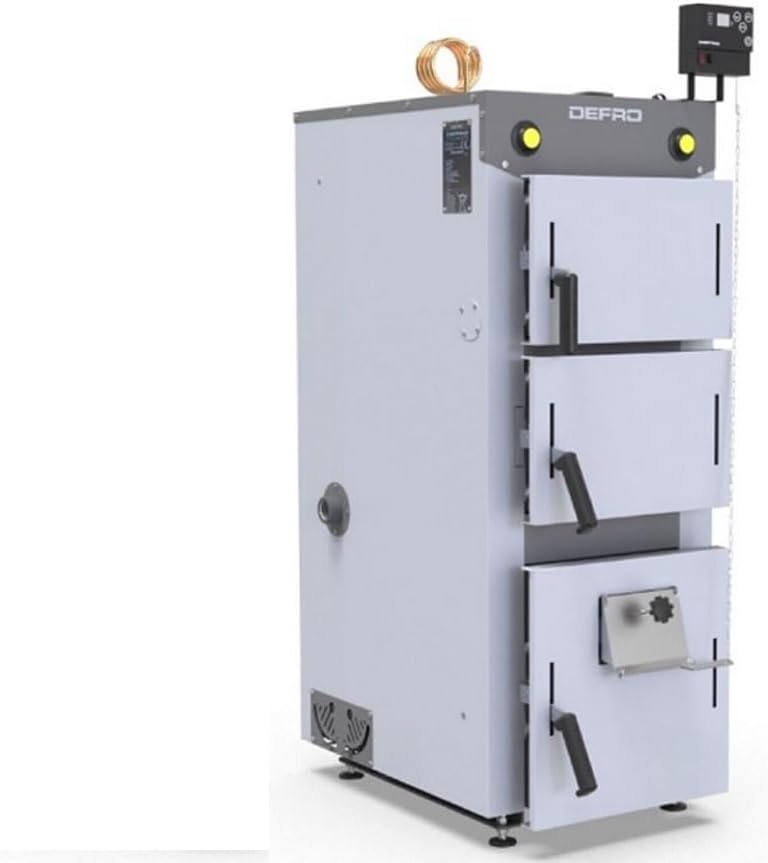 Thermona Öfen, Holzkessel mit 24 kW Heizleistung, für die zentrale Wärmeversorgung von Wohngebäuden, Grau/Schwarz