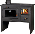 Prity Backofen, 15 kw, Schwarz, EEK A - Küchenofen Holzherd mit XL- 2P41 Rauchrohr Links